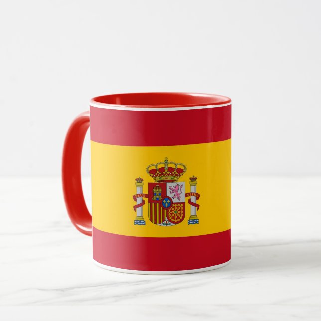 Mug noir Combo avec drapeau d'Espagne (Devant gauche)