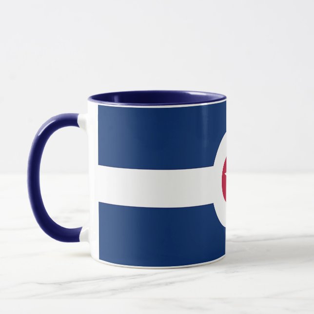 Mug noir Combo avec drapeau d'Indianapolis, USA (Gauche)