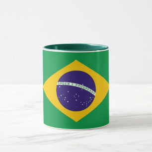 Mug noir Combo avec drapeau du Brésil