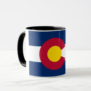 Mug noir Combo avec drapeau du Colorado, USA