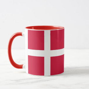 Mug noir Combo avec drapeau du Danemark