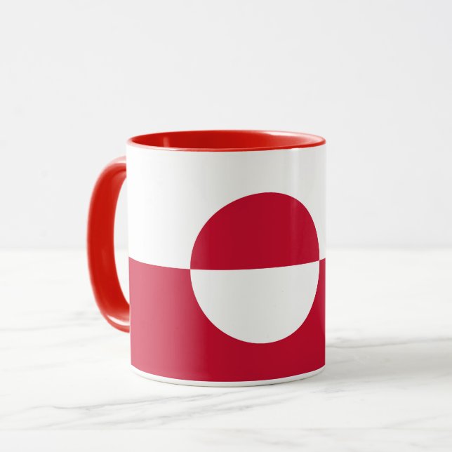 Mug noir Combo avec drapeau du Groenland (Devant gauche)