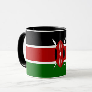 Mug noir Combo avec drapeau du Kenya