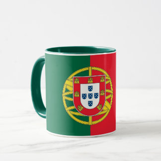 Mug noir Combo avec drapeau du Portugal
