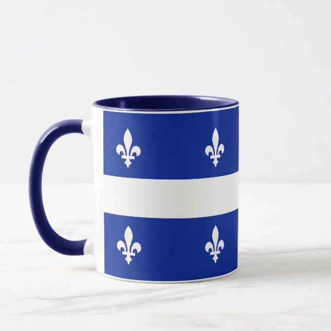 Mug noir Combo avec drapeau du Québec (Gauche)