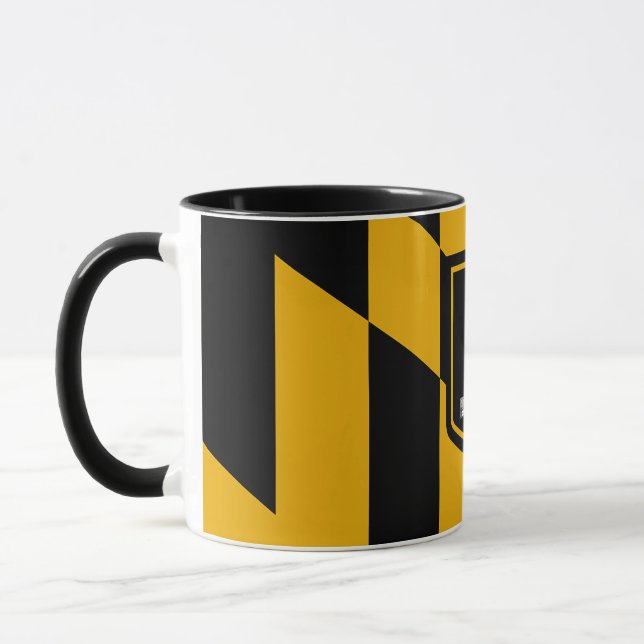 Mug noir Combo avec le drapeau de Baltimore, USA (Gauche)