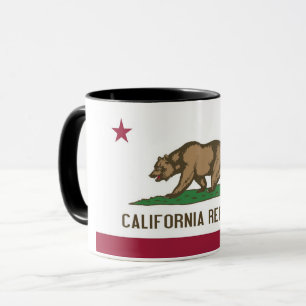 Mug noir Combo avec le drapeau de la Californie, U