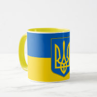 Mug noir Combo avec le drapeau de l'Ukraine