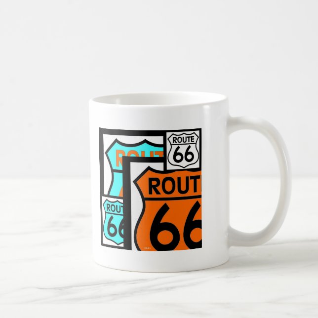 Mug Noir de bouclier de mélange de l'itinéraire 66 (Droite)