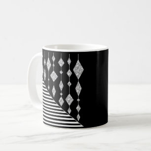 Mug Noir et blanc, abstrait, géométrique, simple, Scan