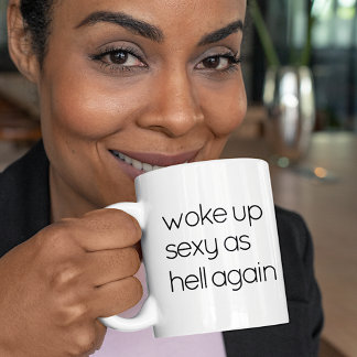 Mug Noir et blanc amusant bon matin réveille sexy