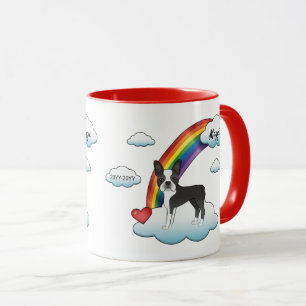 Mug Noir Et Blanc Boston Terrier Rainbow Memorial
