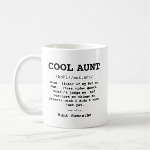 Mug Noir Et Blanc Cool Tante Définition