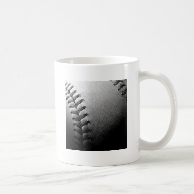 Mug Noir et blanc Gros plan de base-ball (Droite)