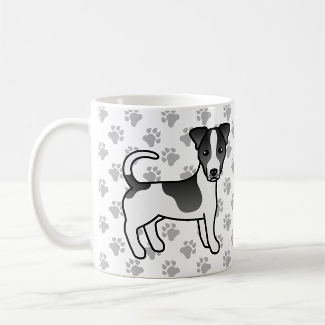 Mug Noir et blanc Manteau lisse Jack Russell Terrier C (Gauche)