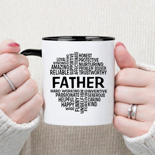 Mug Noir et blanc Mot Cloud (Créateur téléchargé)