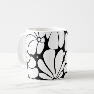 Mug Noir Et Blanc Retro les années 70 Design Graphique