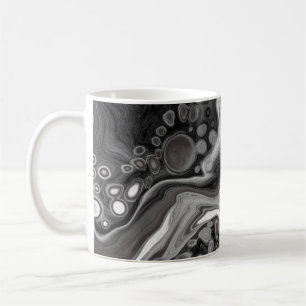 Mug Noir et Marbre blanc Digital Fluid Art
