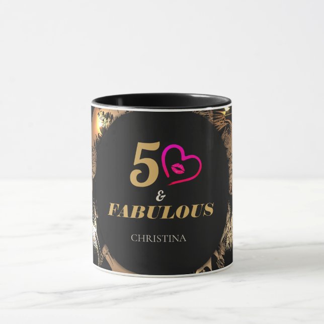 Mug Noir et Or 50e Anniversaire de la fête Classique  (Centre)