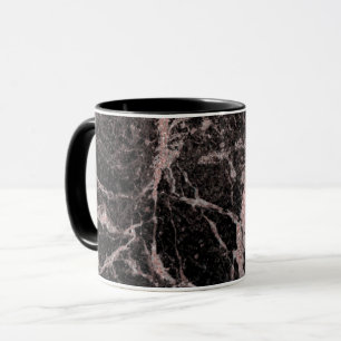 Mug Noir et or rose Paillettes Marbre Glam Tendance