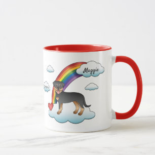 Mug Noir Et Tan Rottweiler Chien Rainbow Memorial