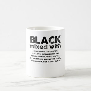 Mug Noir Mélangé Avec Funny Noir Histoire Mois Africai