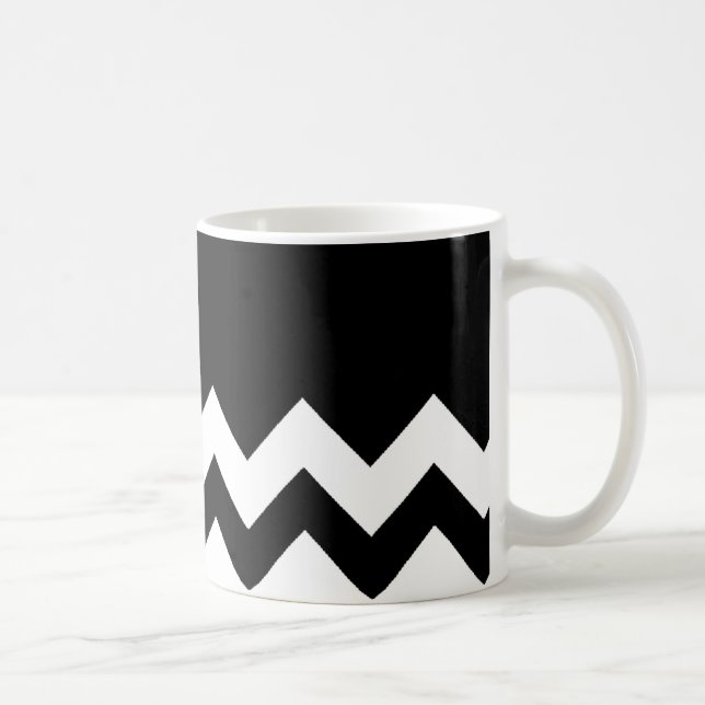 Mug Noir-Motif-Sur-Noir-et-Blanc-Zigzag (Droite)