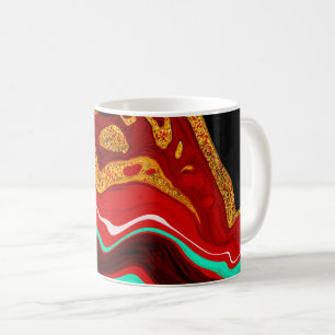 Mug Noir, Or, Bourgogne, Marbre