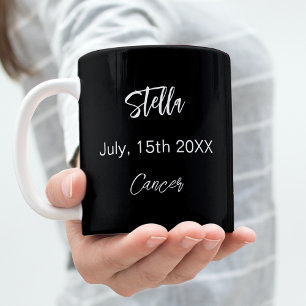 Mug Noir or Cancer étoile constance anniversaire