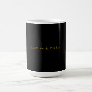 Mug Noir & Or Joli Minimaliste Nom Personnel