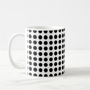 Mug Noir sur Blanc Moyen Taille Pois horizontaux