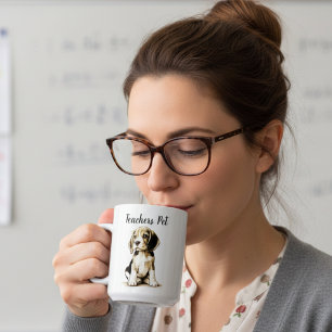 Mug Noir/Tan sur Blanc ''Le Chouchou des Enseignants''
