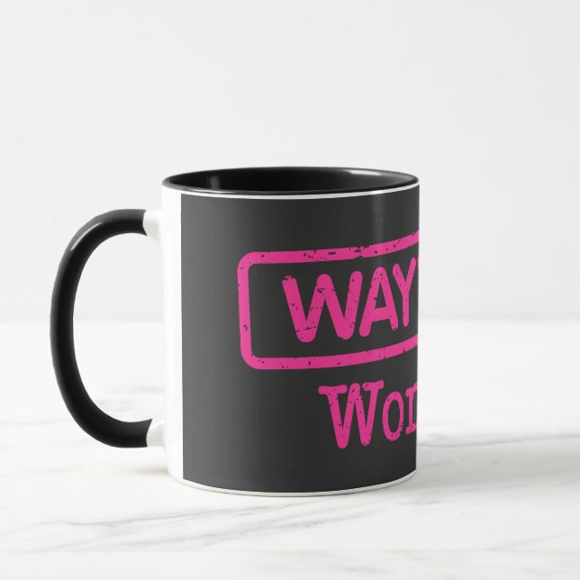Mug noire avec logo femme rose Wayward (Gauche)