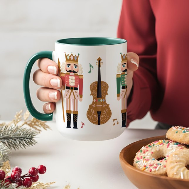 Mug Noisette de Noël fantastique Ballet Violon Musique (Whimsical Christmas Nutcracker Ballet Violin Music Mug)