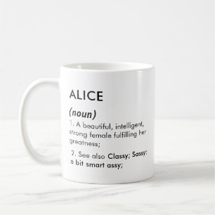 Mug Nom Alice, Nom modifiable, Nom personnalisé