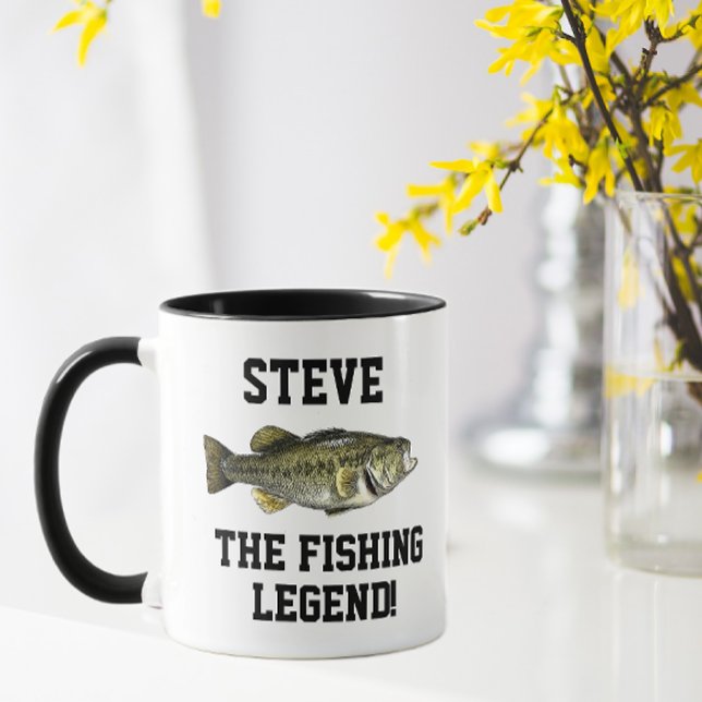 Mug Nom amusant Légende de pêche Basse à grande bouche (Créateur téléchargé)