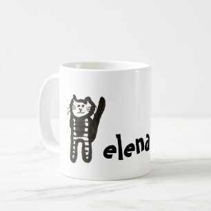 Mug - Nom avec lettre initiale de chat H