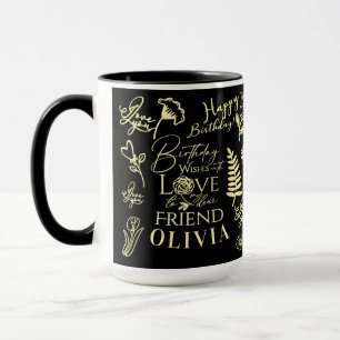 Mug Nom calligraphié moderne et élégant pour l'anniver
