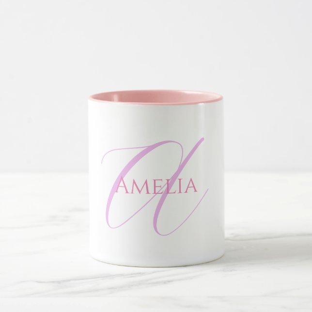 Mug Nom Chic Monogramme Lettre initiale Calligraphie (Centre)