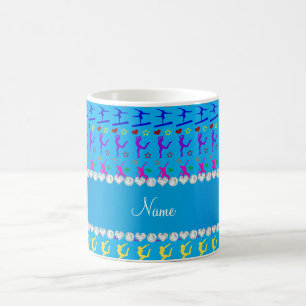 Mug Nom ciel bleu arc-en-ciel gymnastique coeurs étoil