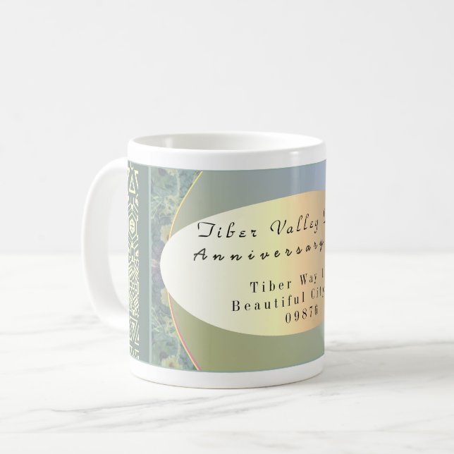 Mug Nom commercial Emblème floral (Devant gauche)