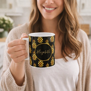 Mug Nom d'ananas en or noir