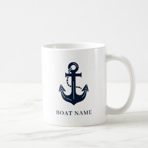 Mug Nom de bateau ancre nautique
