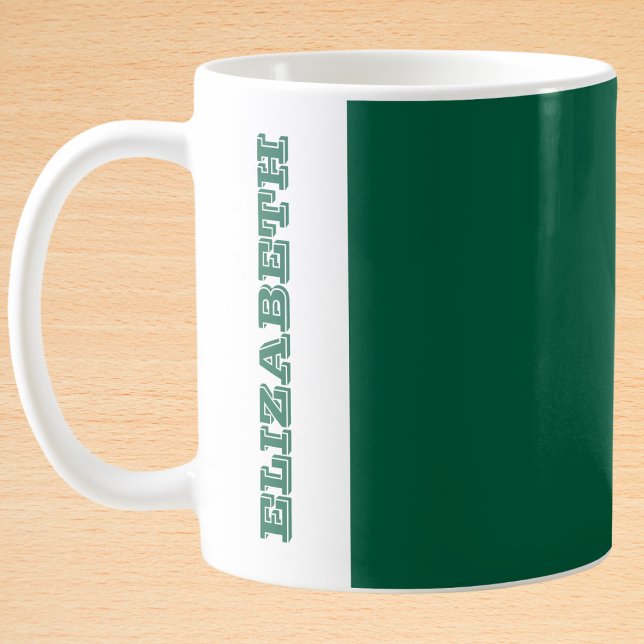 Mug Nom de bloc vert moderne personnalisé (Créateur téléchargé)
