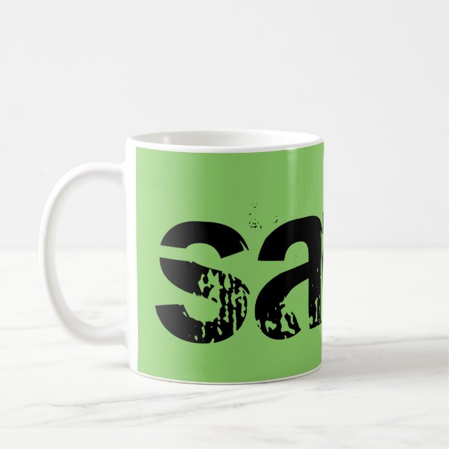 Mug nom de blockletter de Sarah de noir orphelin (Gauche)