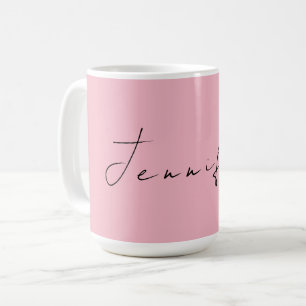 Mug Nom de calligraphie professionnel rose clair fémin