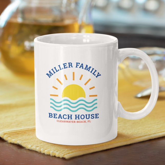Mug Nom de famille correspondant Summer Sunset Beach H (Créateur téléchargé)