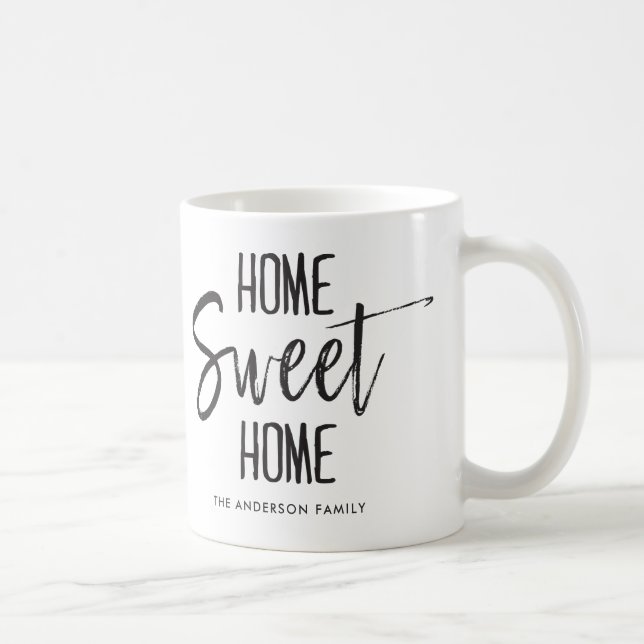 Mug Nom de famille fait sur commande doux à la maison (Droite)