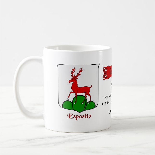 Mug Nom de famille italien Esposito Bouclier héraldiqu (Gauche)