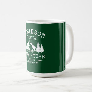 Mug Nom de famille Lake House Trees Forêt verte Grand